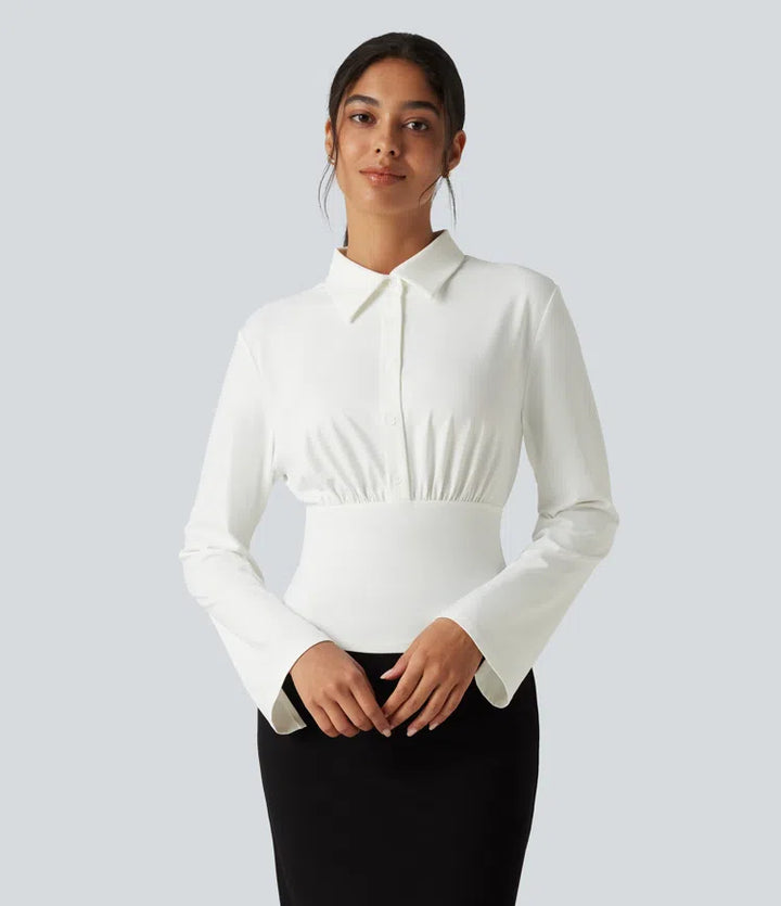 Flounce Long Sleeve Work Shirt