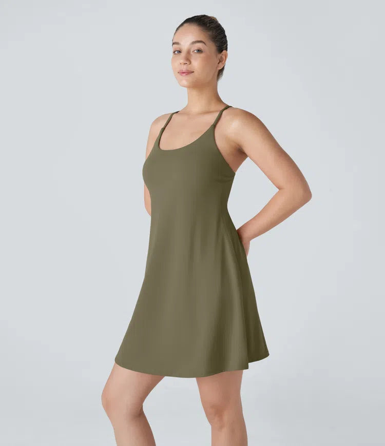 SoftlyZero Plush Backless Active Dress-Longer Length-Easy Peezy Edition