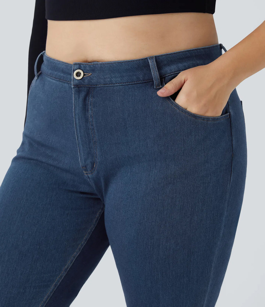 Halara Flex Mid Rise Pockets Casual Plus Size Jeans