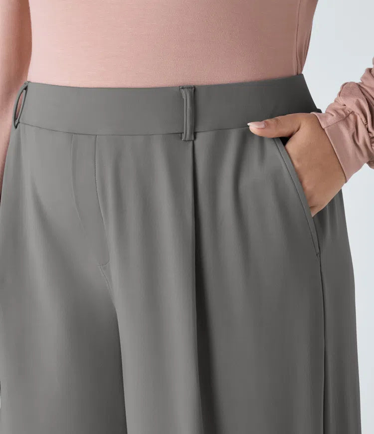 Halara Flex DayStretch High Waisted Pocket Straight Leg Work Plus Size Trousers