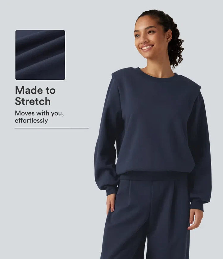 Round Neck Long Sleeve Casual Cotton Sweatshirt