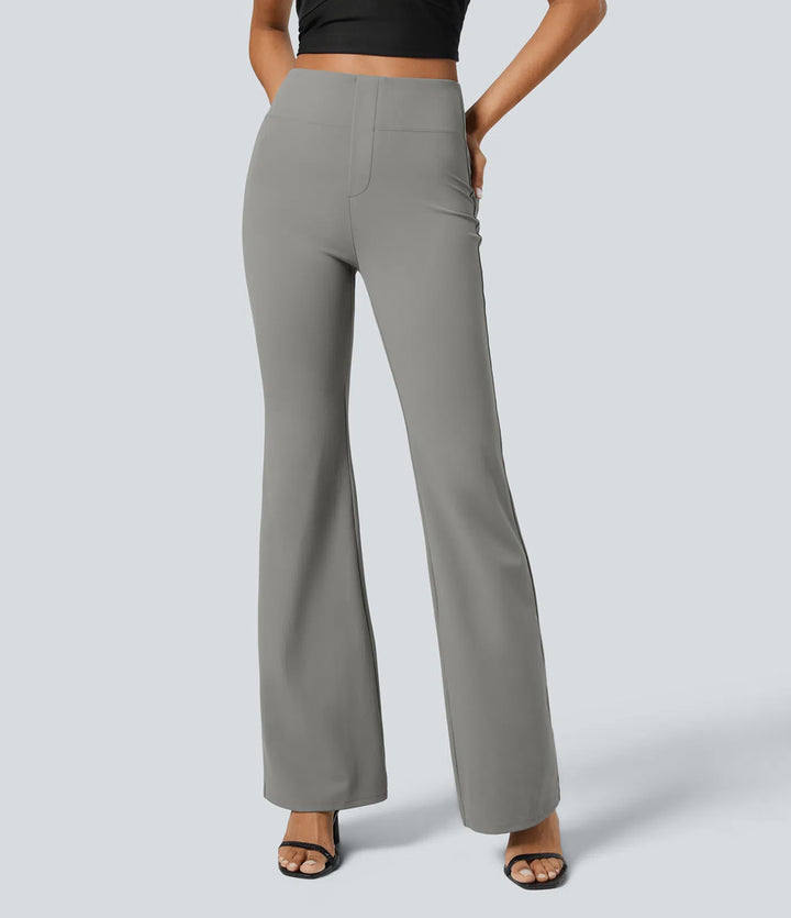Halara Flex High Waisted Back Side Pocket Slight Flare Work Trousers