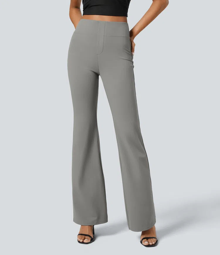 Halara Flex High Waisted Back Side Pocket Slight Flare Work Trousers