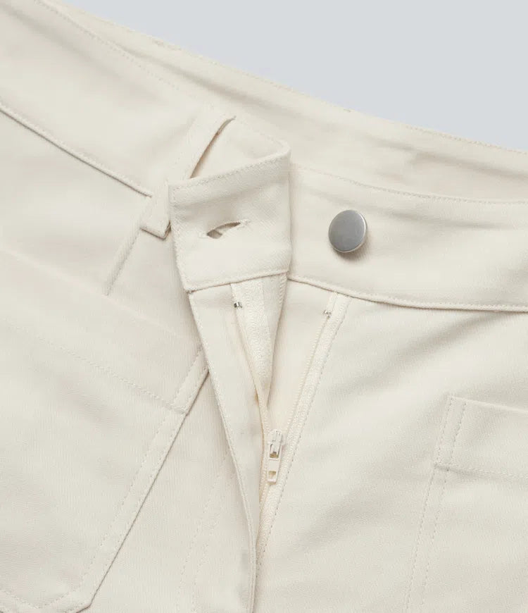 High Waisted Work Flare Trousers with Pockets