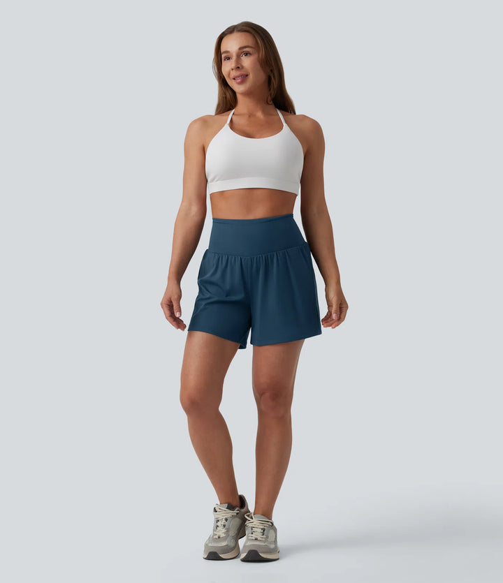 Softlyzero Airy High Waisted Tummy Control 2-in-1 InstantCool Yoga Shorts 5&