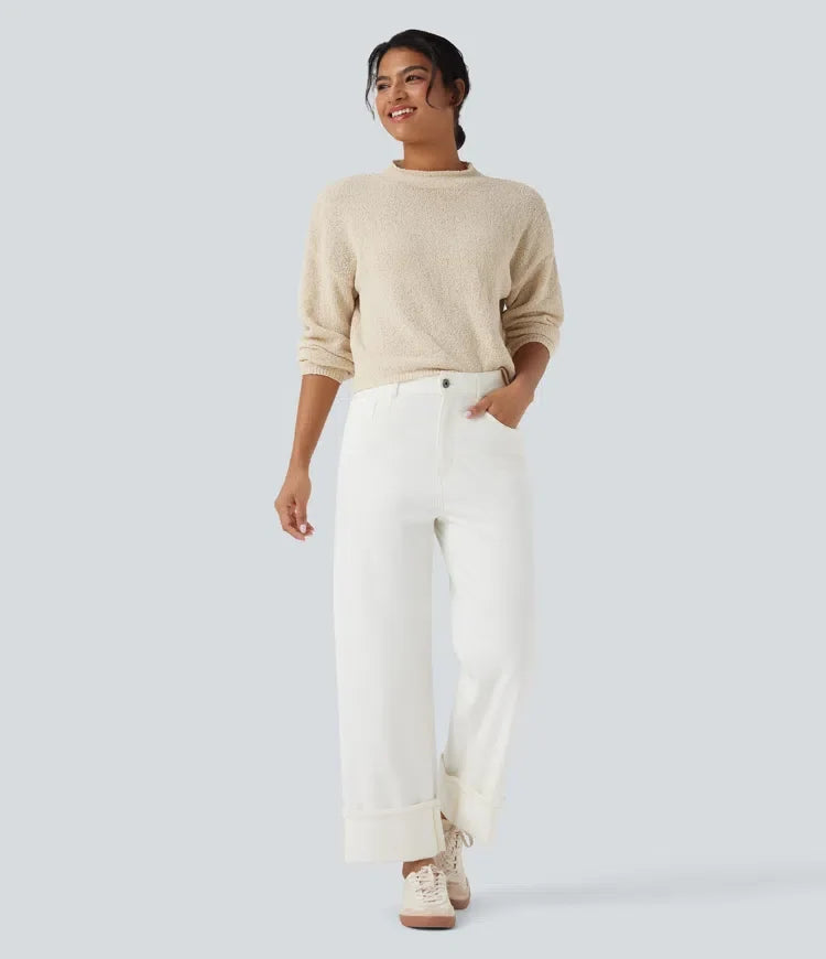 Mock-neck Long Sleeve Casual Jumper
