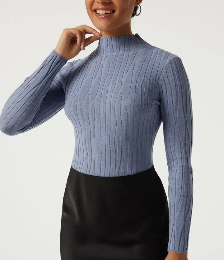 Mock Neck Long Sleeve Work Jumper