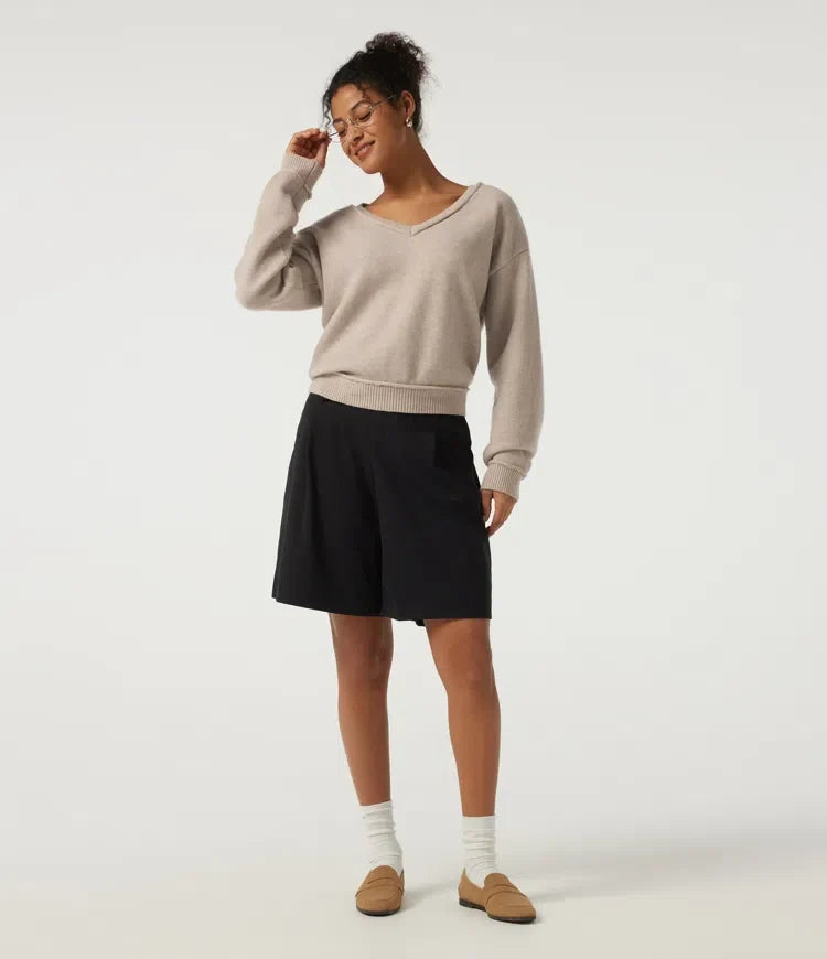 V Neck Long Sleeve Casual Jumper