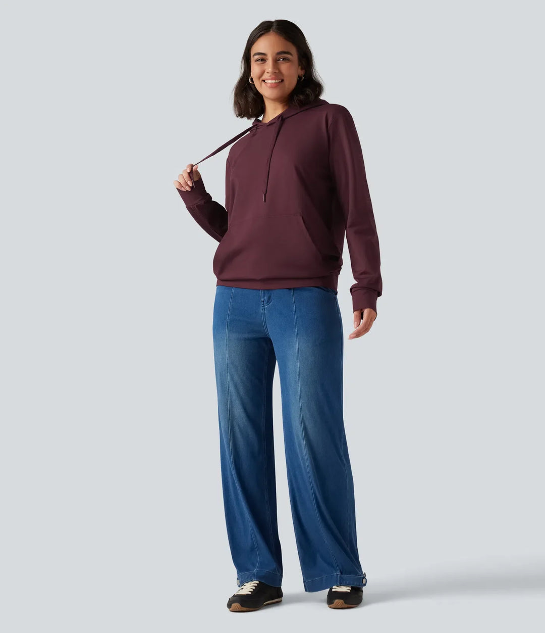 Hooded Long Sleeve Lounging Sweatshirt with Pocket