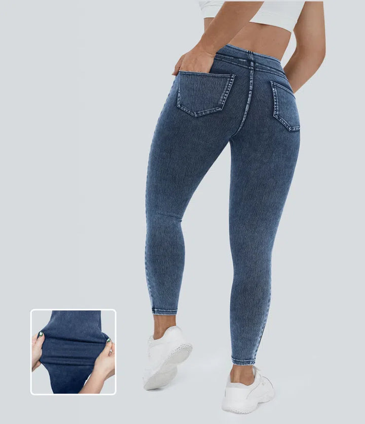 Halara Flex High Waisted Pocket Denim Plus Size Casual Leggings