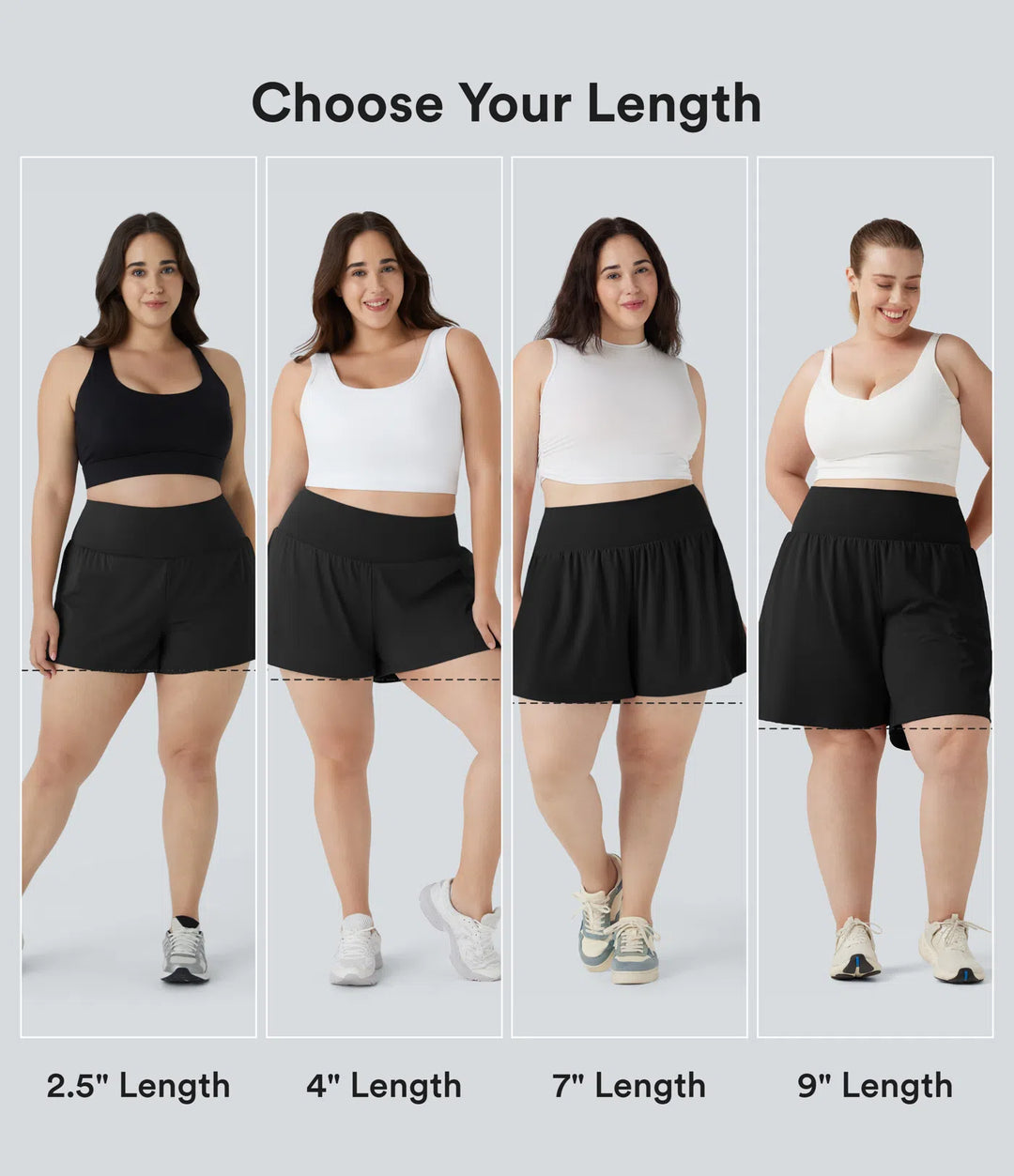 Plus Size SoftlyZero Airy Super High Waisted 2-in-1 Cool Touch Yoga Shorts 9&