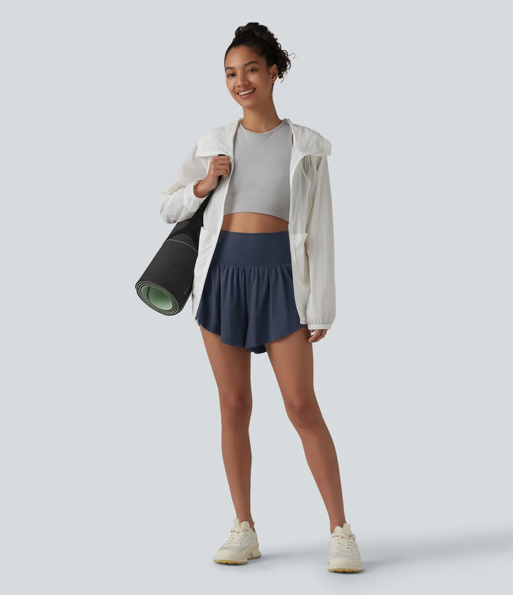 SoftlyZero Airy High Waisted 2-in-1 InstantCool Yoga Shorts 3&