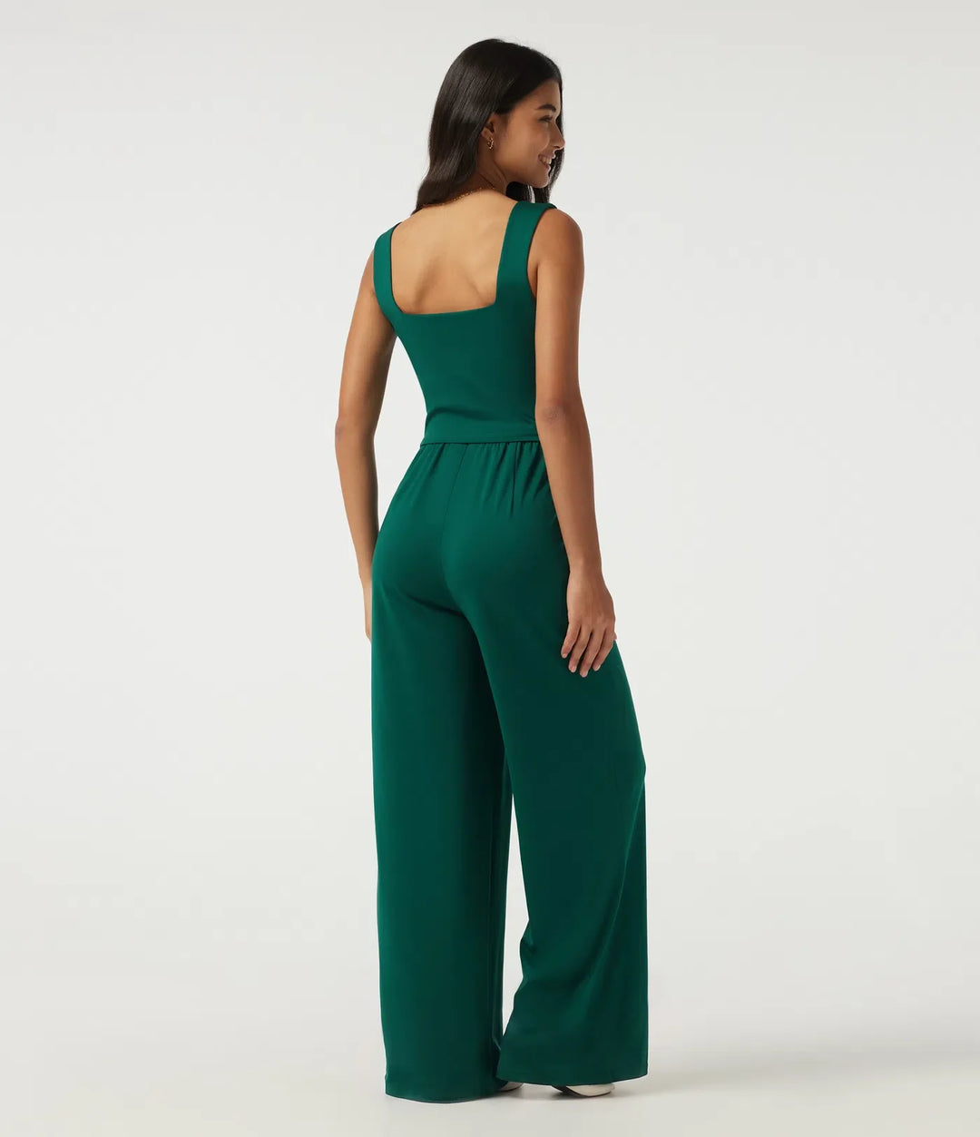 Square Neck Sleeveless Wide Leg Casual Jumpsuit with Pockets-Easy Peezy Edition