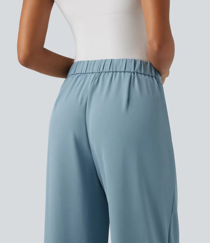 Halara Flex High Waisted Tie Side Wide Leg Work Trousers
