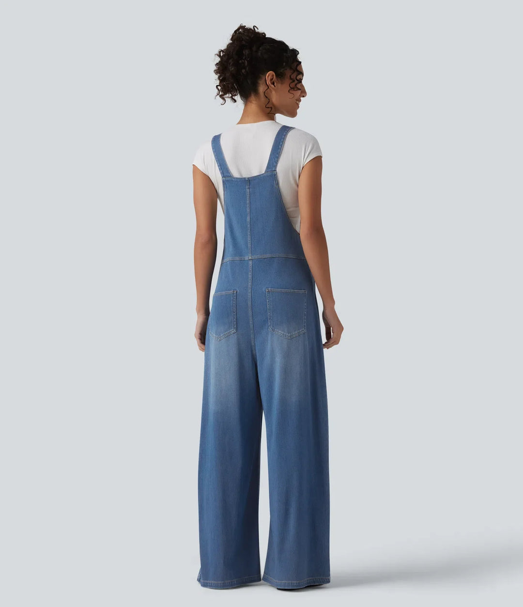 Halara Flex Adjustable Straps Draped Lyocell Washed Casual Baggy Overalls with Pockets