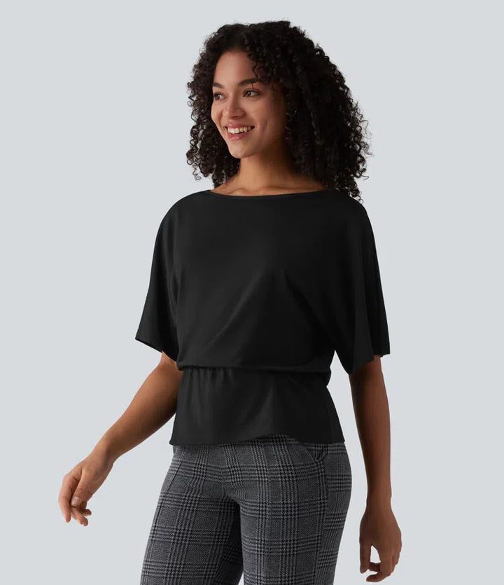 Boat Neck Half Sleeve Work T-Shirt