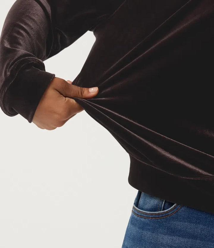 Round Neck Long Sleeve Velvet Casual Sweatshirt