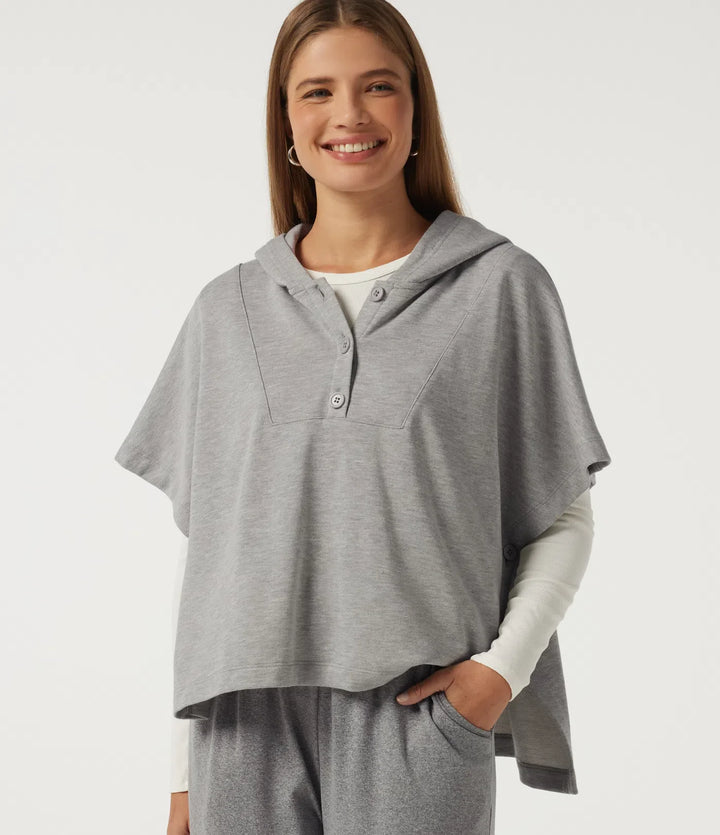 Hooded Short Sleeve Split Hem Casual Sweatshirt