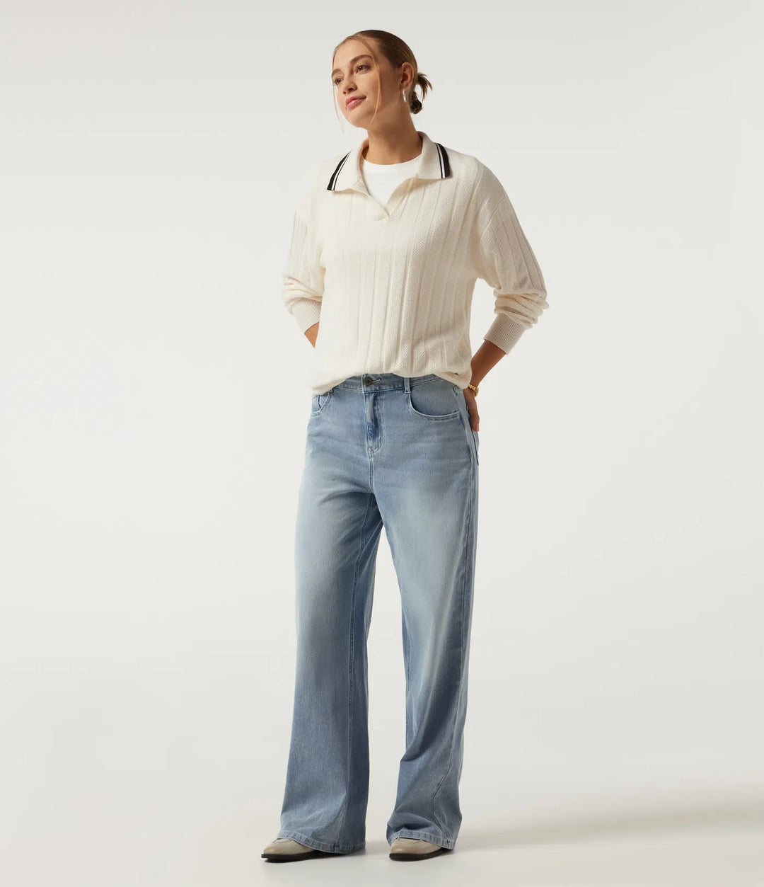 Long Sleeve Color Block Work Jumper