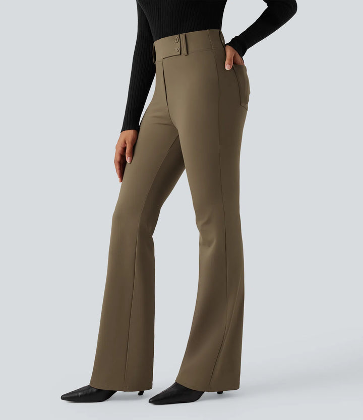 Halara Flex DayStretch High Waisted Flared Work Trousers with Pockets