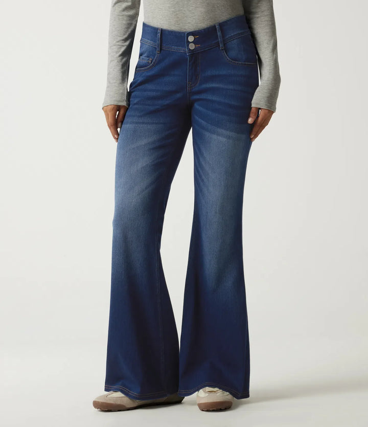 Halara Flex Mid Rise Flare Casual Jeans with Pockets
