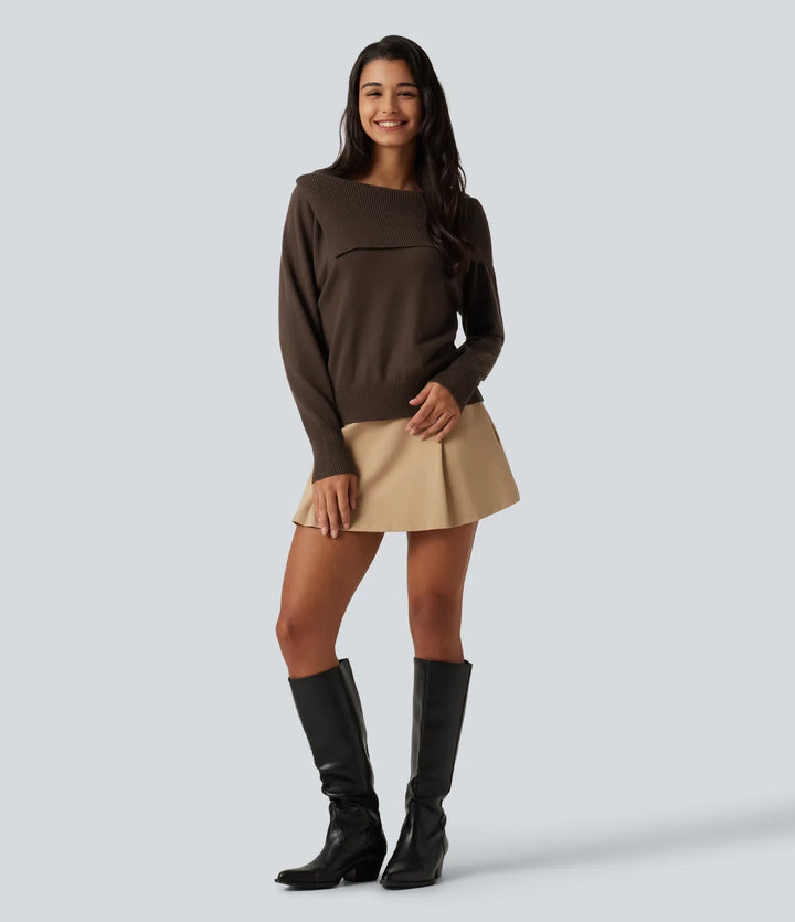 Lapel Long Sleeve Casual Jumper