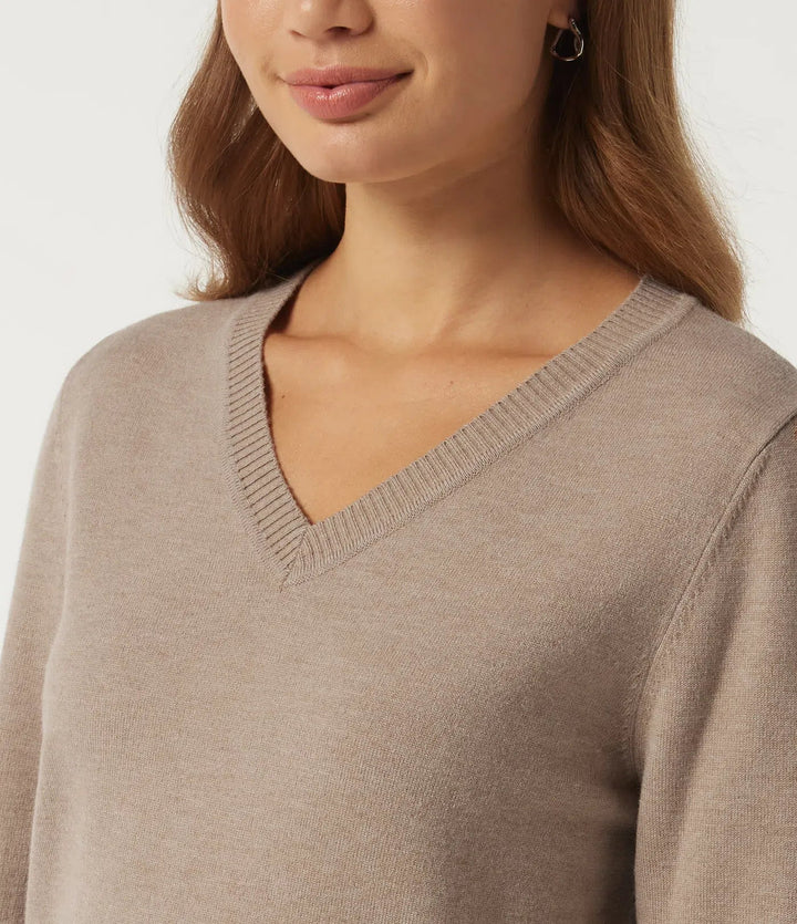 V Neck Long Sleeve Work Jumper