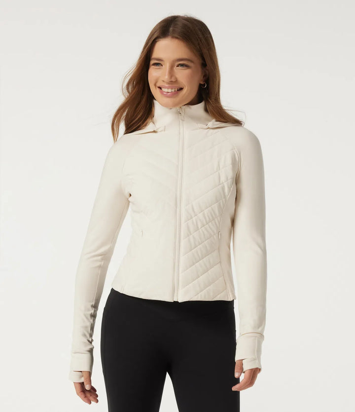 PuffFlex Wrinkle Recovery Hooded Quilted Casual Padded Jacket with Pockets and Thumbholes