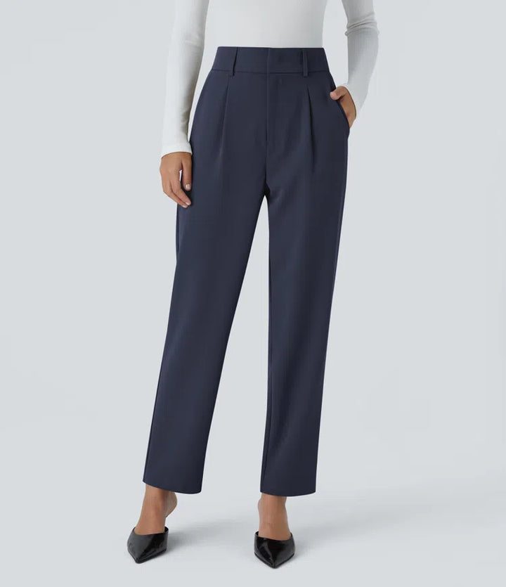 Halara Flex High Waisted Pocket Solid Work Tapered Trousers