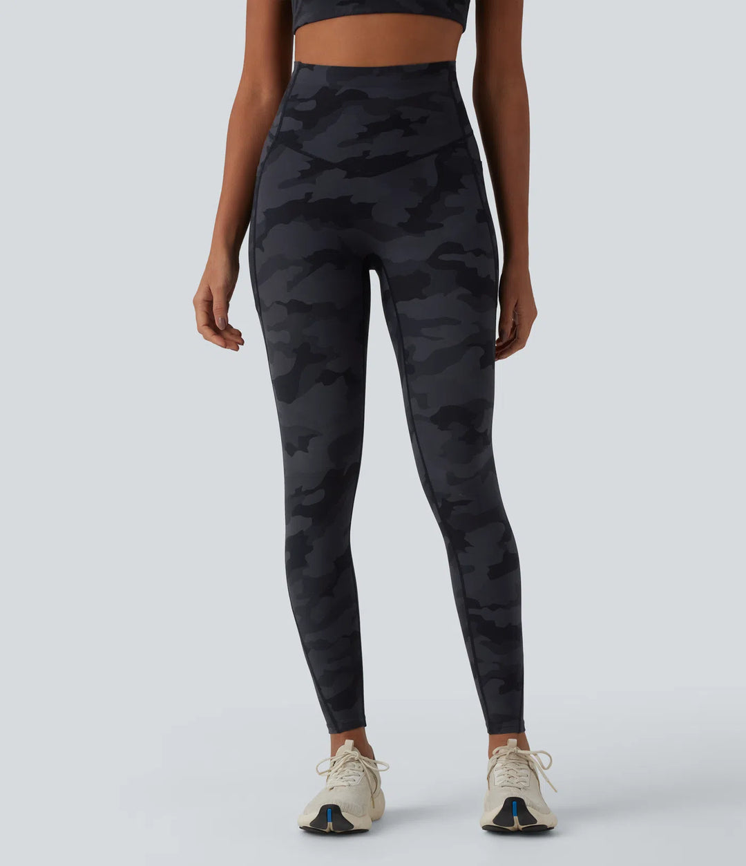 Halara UltraSculpt Camo Print High Waisted Tummy Control Running Leggings with Pockets