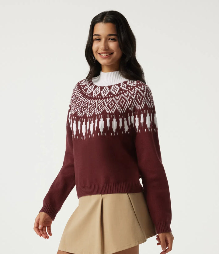 High Neck Long Sleeve Casual Jumper