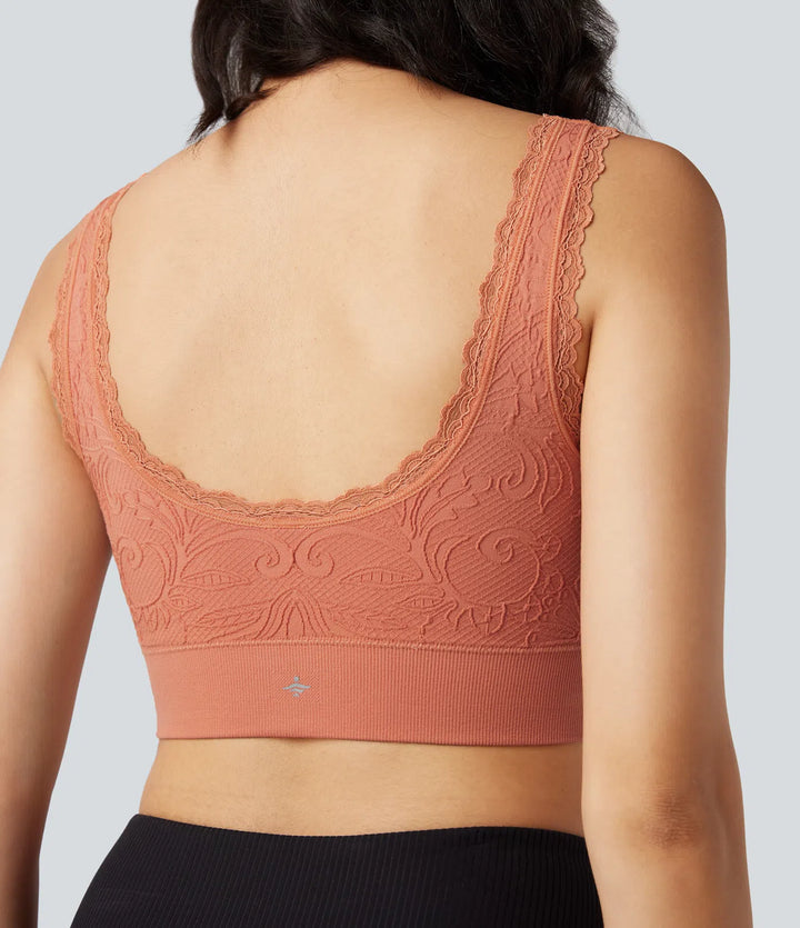 OneForm Seamless Flow Low Support U Neck Lace Yoga Sports Bra