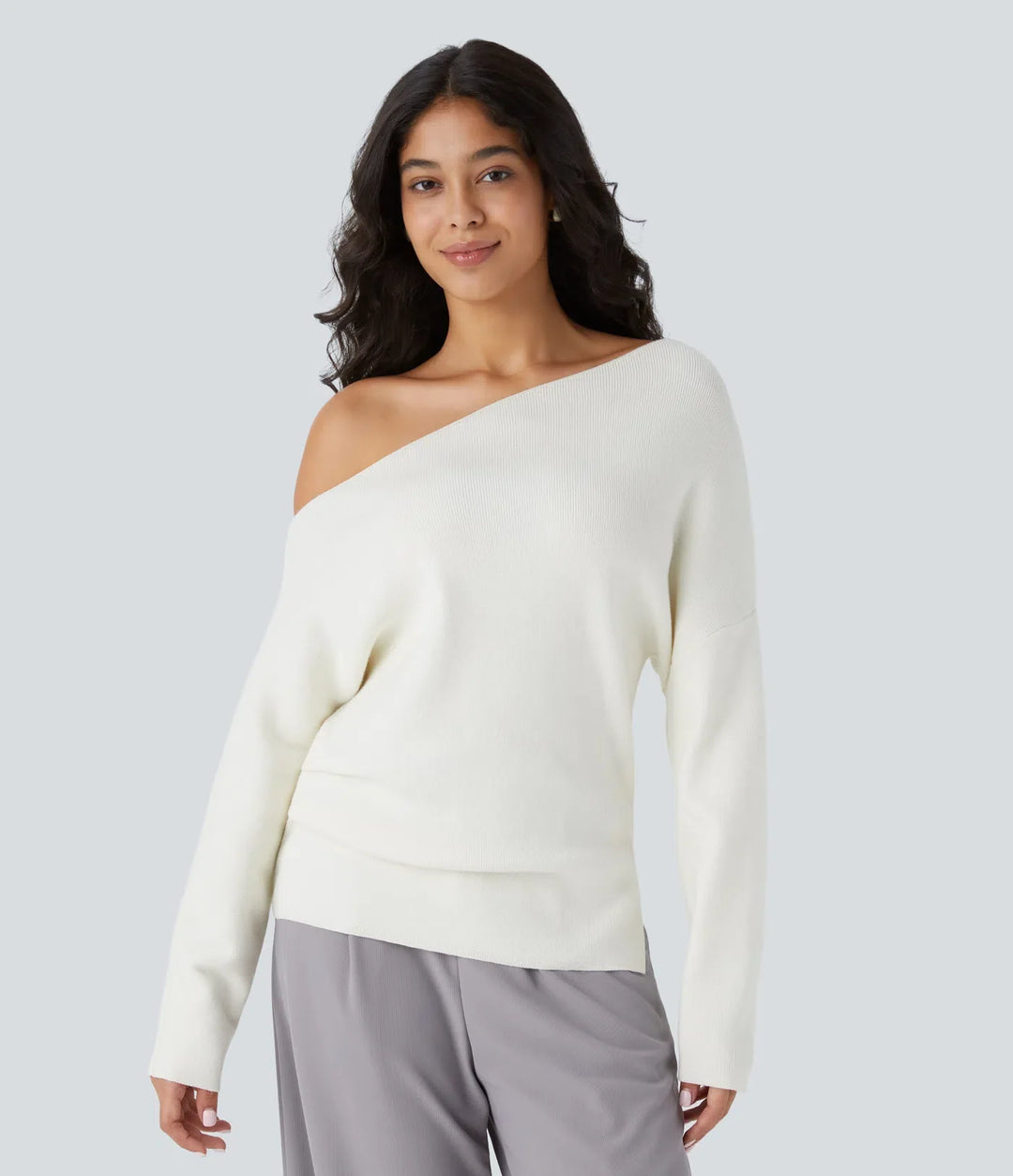 Off Shoulder Long Sleeve Work Jumper