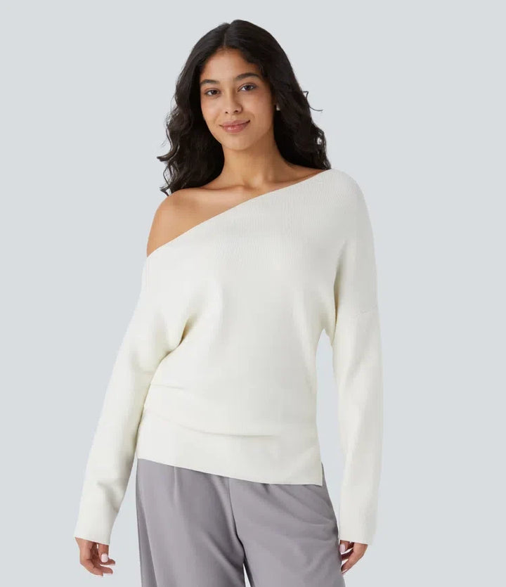 Off Shoulder Long Sleeve Work Jumper