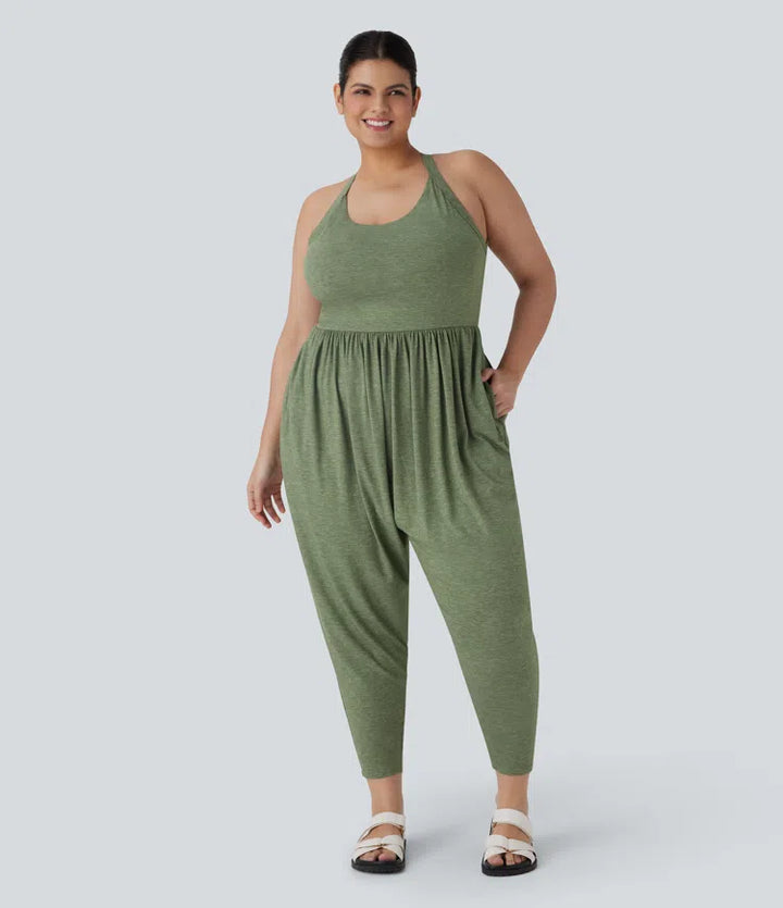 Harem Casual Plus Size Jumpsuit with Pocket-Easy Peezy Edition