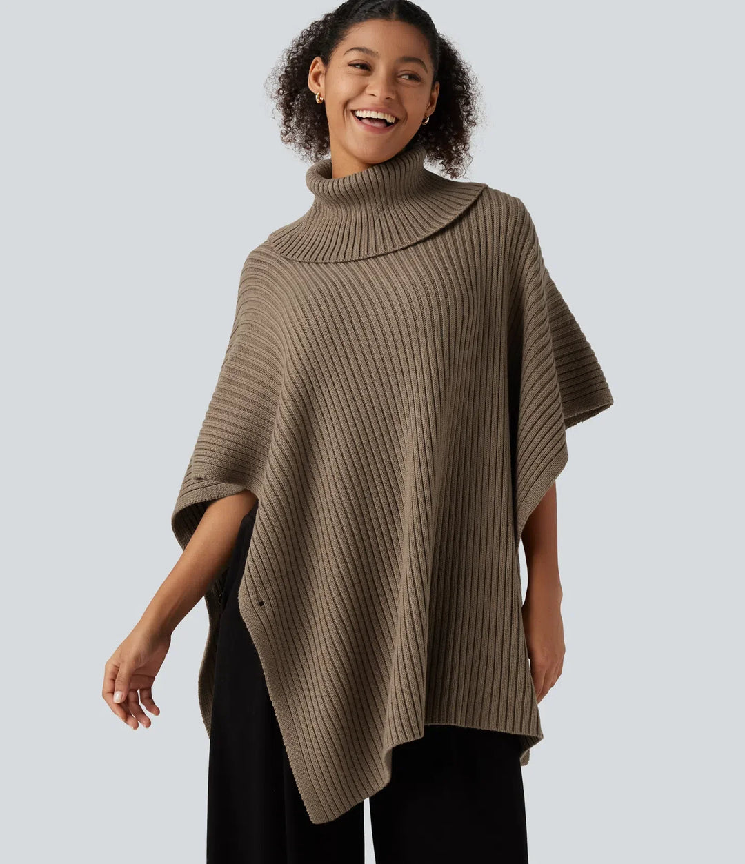 High Neck Batwing Half Sleeve Casual Jumper