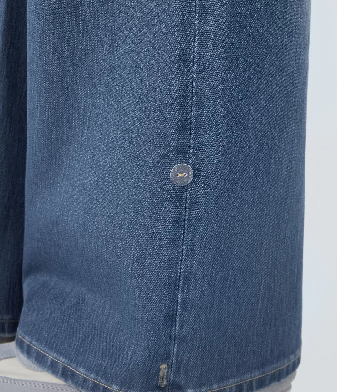 Halara Flex High Waisted Pockets Adjustable Hem Wide Leg Washed Casual Jeans