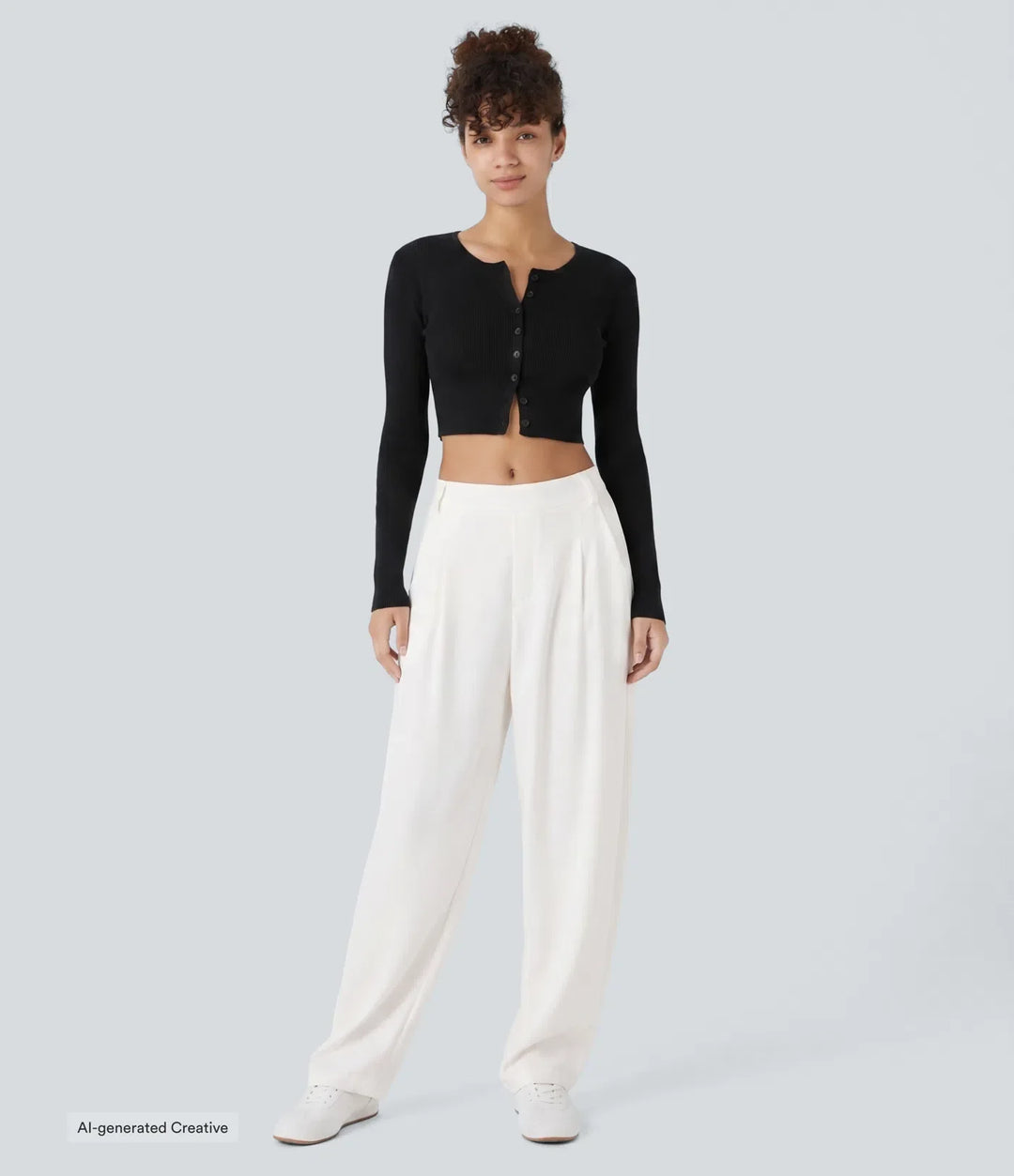 Mid Rise Pocket Barrel Leg Baggy Work Trousers