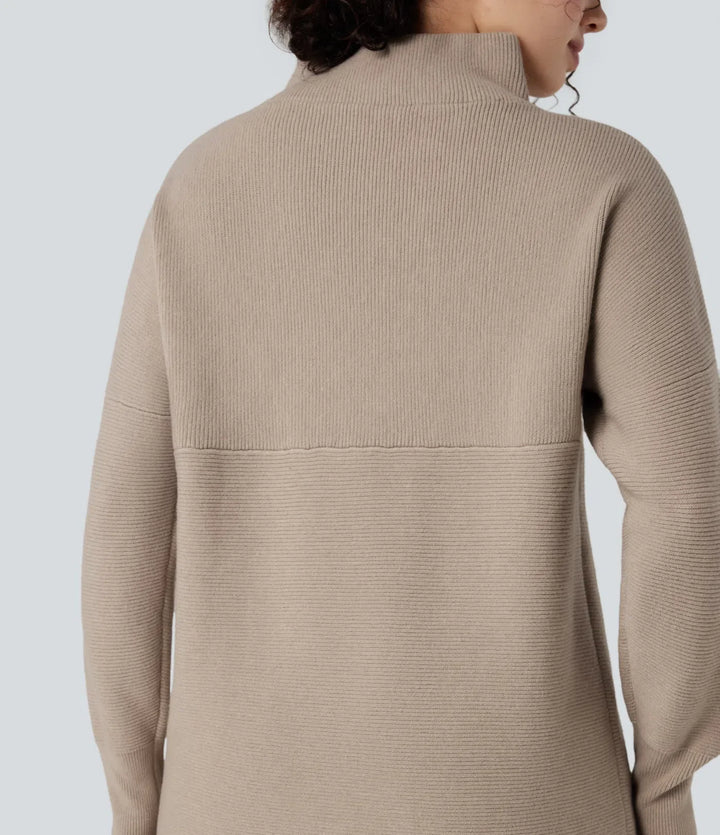 Mock-neck Long Sleeve Casual Jumper