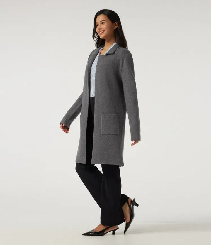 Long Sleeve Longline Work Cardigan with Pockets