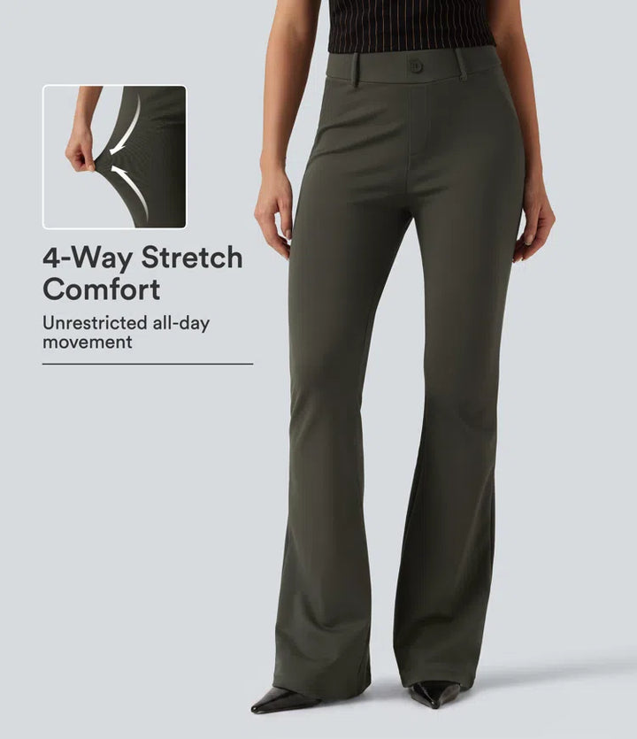 Halara Flex Mid Rise Bootcut Work Trousers with Pockets