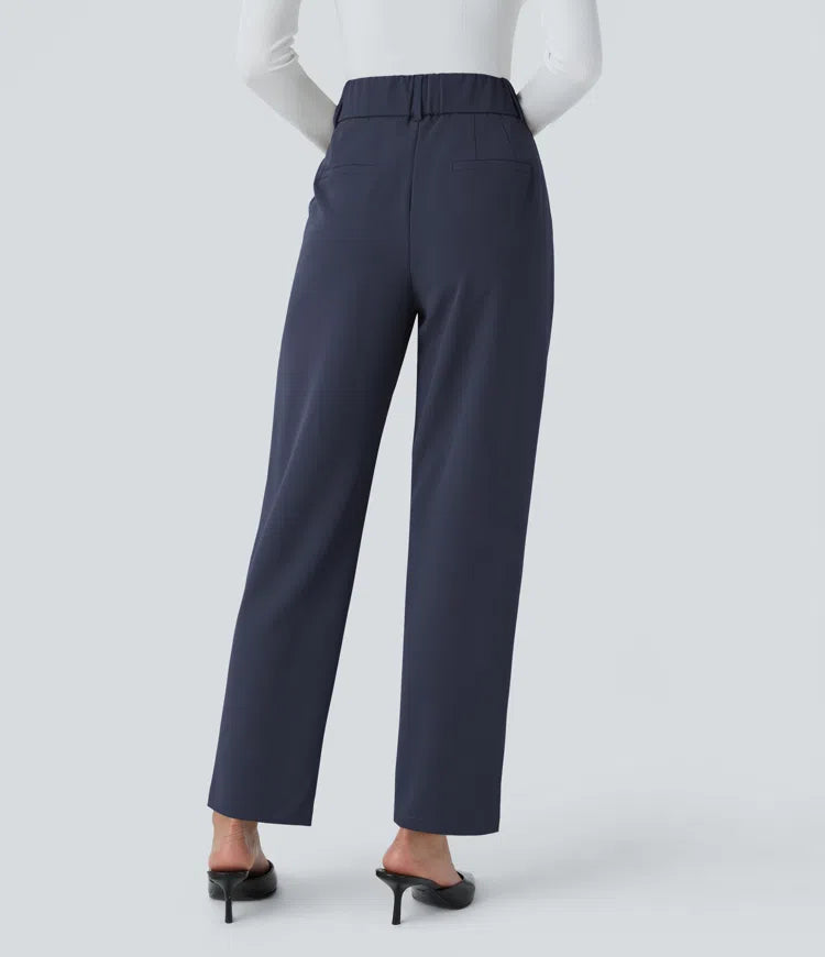 Halara Flex High Waisted Pocket Solid Work Tapered Trousers
