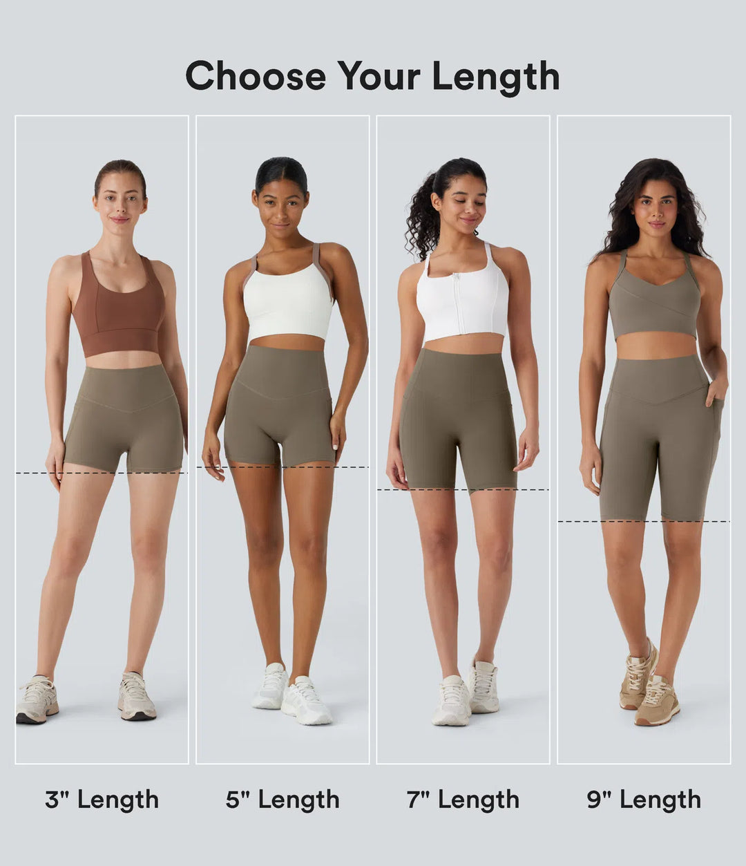 Halara UltraSculpt High Waisted Tummy Control Side Pocket Shaping Training Biker Shorts 5&