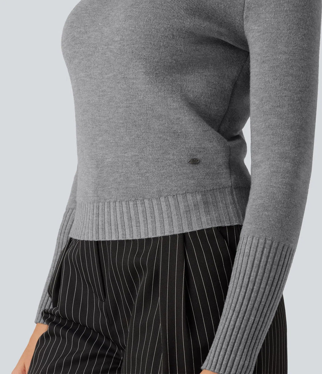 High Neck Long Sleeve Casual Jumper