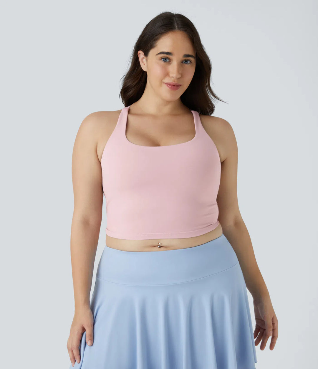 Crisscross Backless Cropped Yoga Plus Size Tank Vest Top