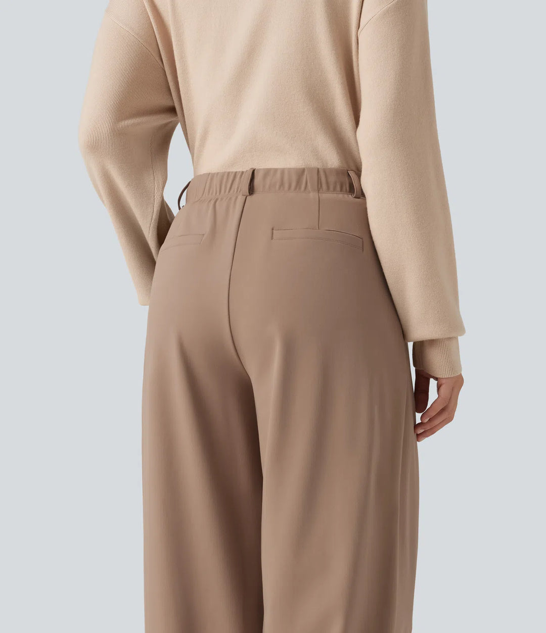 Halara Flex DayStretch Mid Rise Drawstring Wide Leg Work Trousers with Pockets