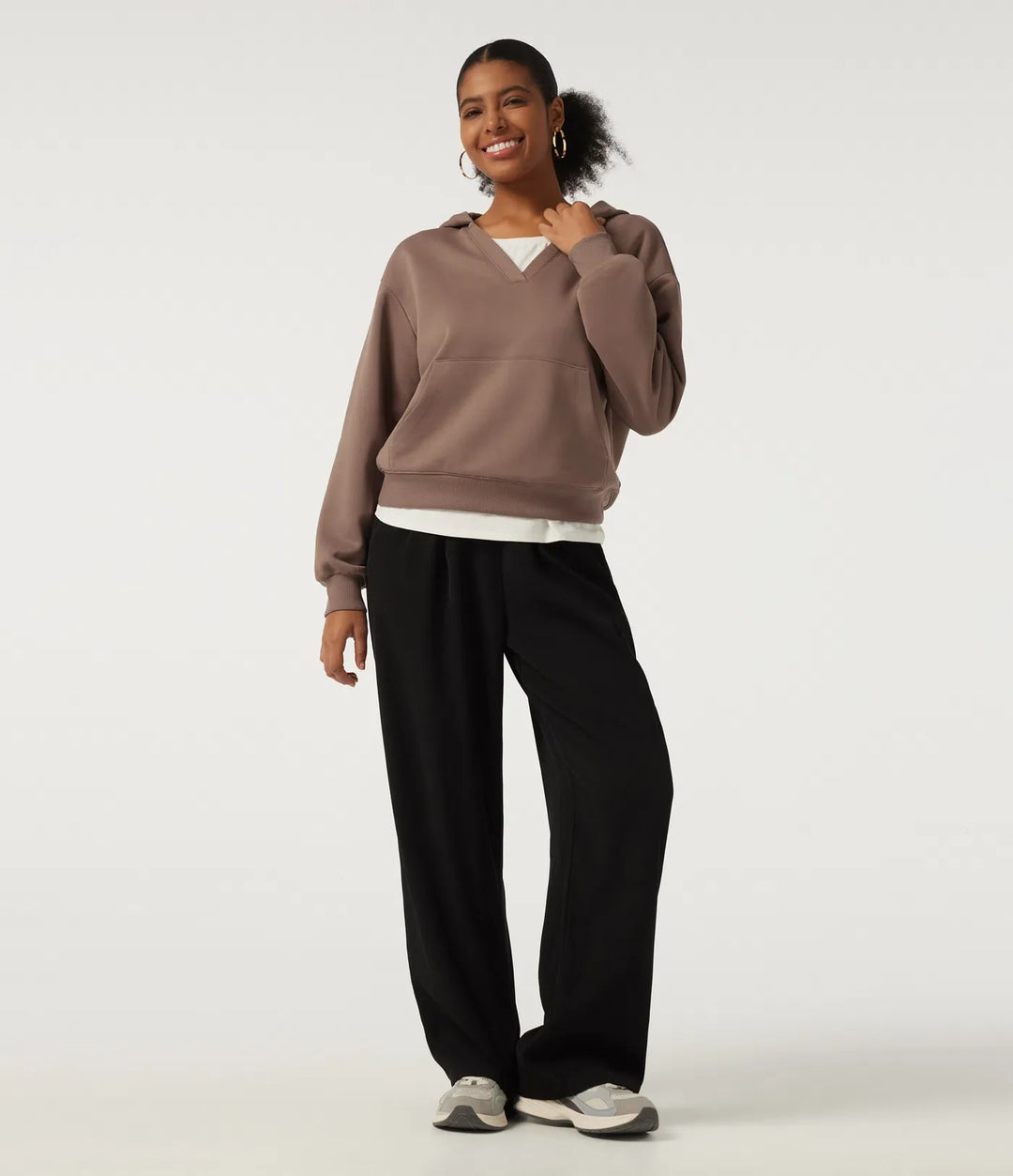Hooded Long Sleeve Fleece Casual Sweatshirt with Pocket