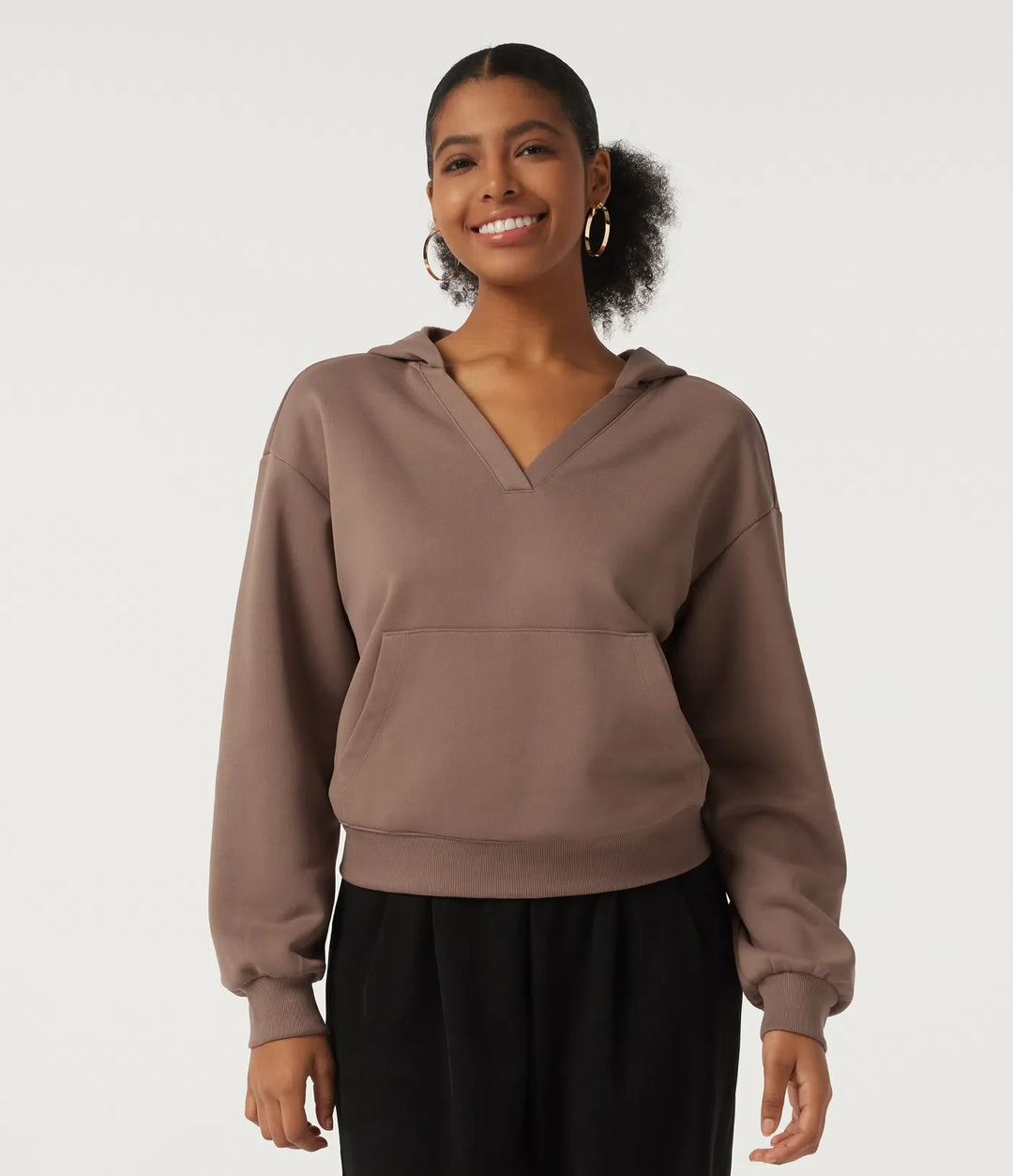 Hooded Long Sleeve Fleece Casual Sweatshirt with Pocket