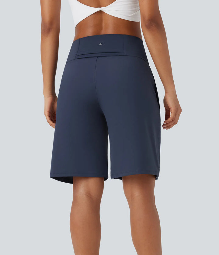 SoftlyZero Airy High Waisted Pockets InstantCool Yoga Bermuda Shorts