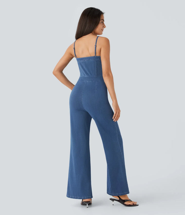Halara Flex Washed Denim Casual Jumpsuit